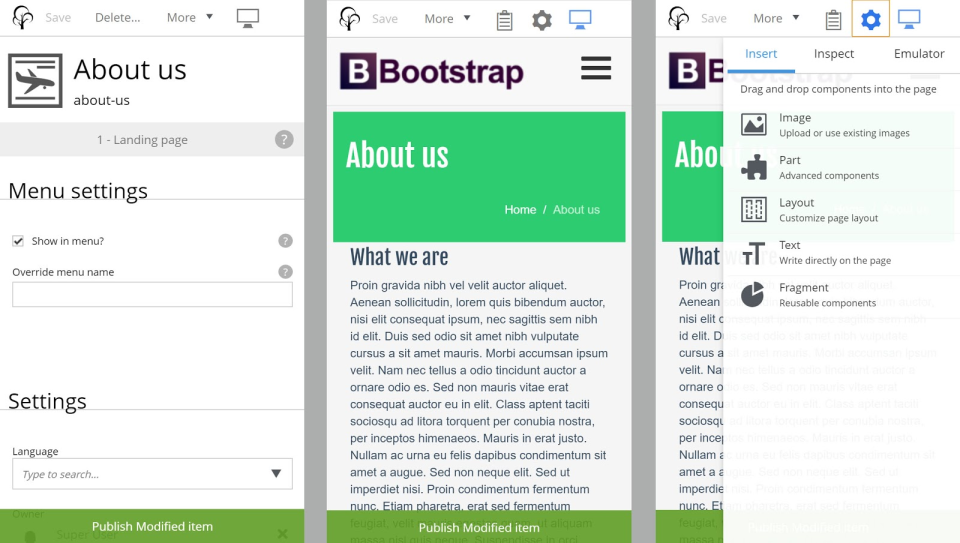 screenshot of Enonic XP